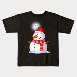 Animated Snowman Glass T Shirt Christmas Wishes Tradition Kids T-Shirt